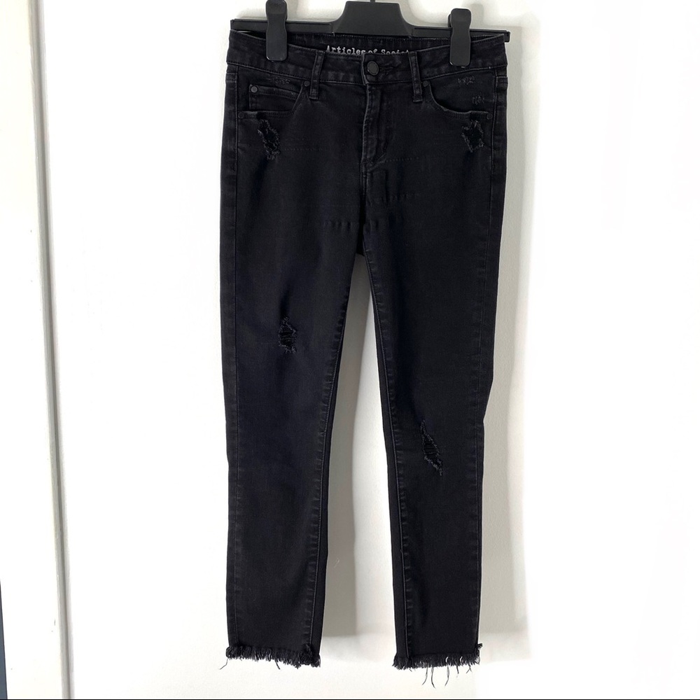 Articles Of Society Stephanie Step Hem Black Ankle Jeans